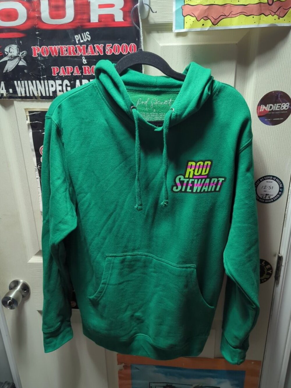 Rod Stewart hits tour 2023 Green Sweater Pullover Hoodie Adult Sz Small Sm New